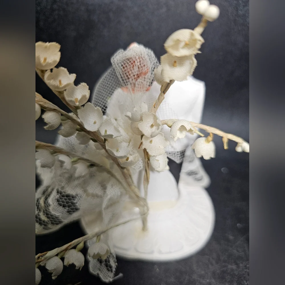 Elegant Wedding Cake Topper‎ with Lace Details